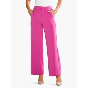 NWT NIC+ZOE WORK IT wide-Leg High-Rise Dress Pants in Orchid Petal Sz 0
